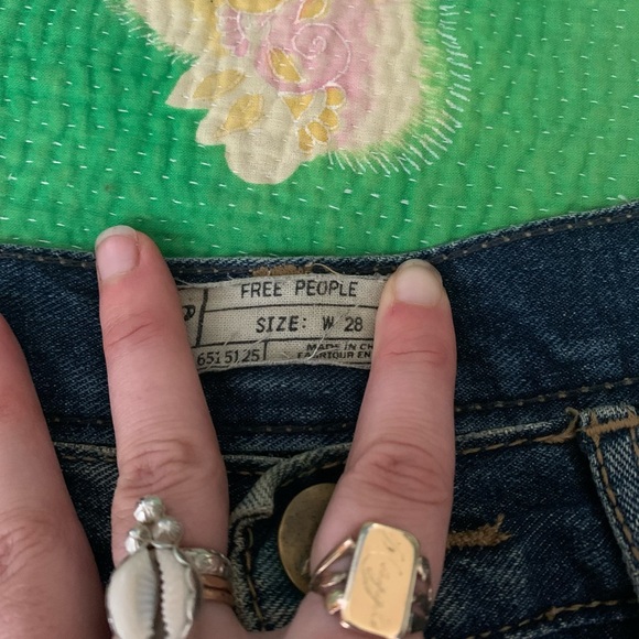 Free People Distressed Cut Off Denim Shorts - Picture 3 of 4